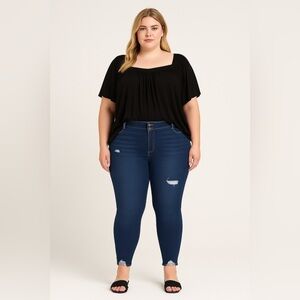 Lane Bryant High Rise Jeggings Size 24W Distressed
